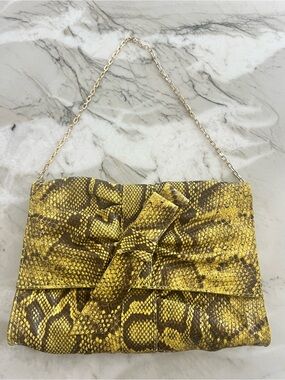 Furla Python Embossed Clutch or Shoulder Bag